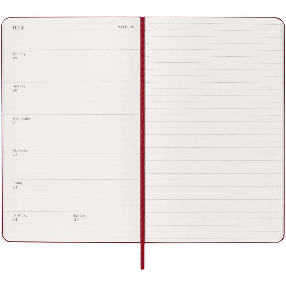 Moleskine Hardcover 12 Monate Wochenkalender L scharlachrot