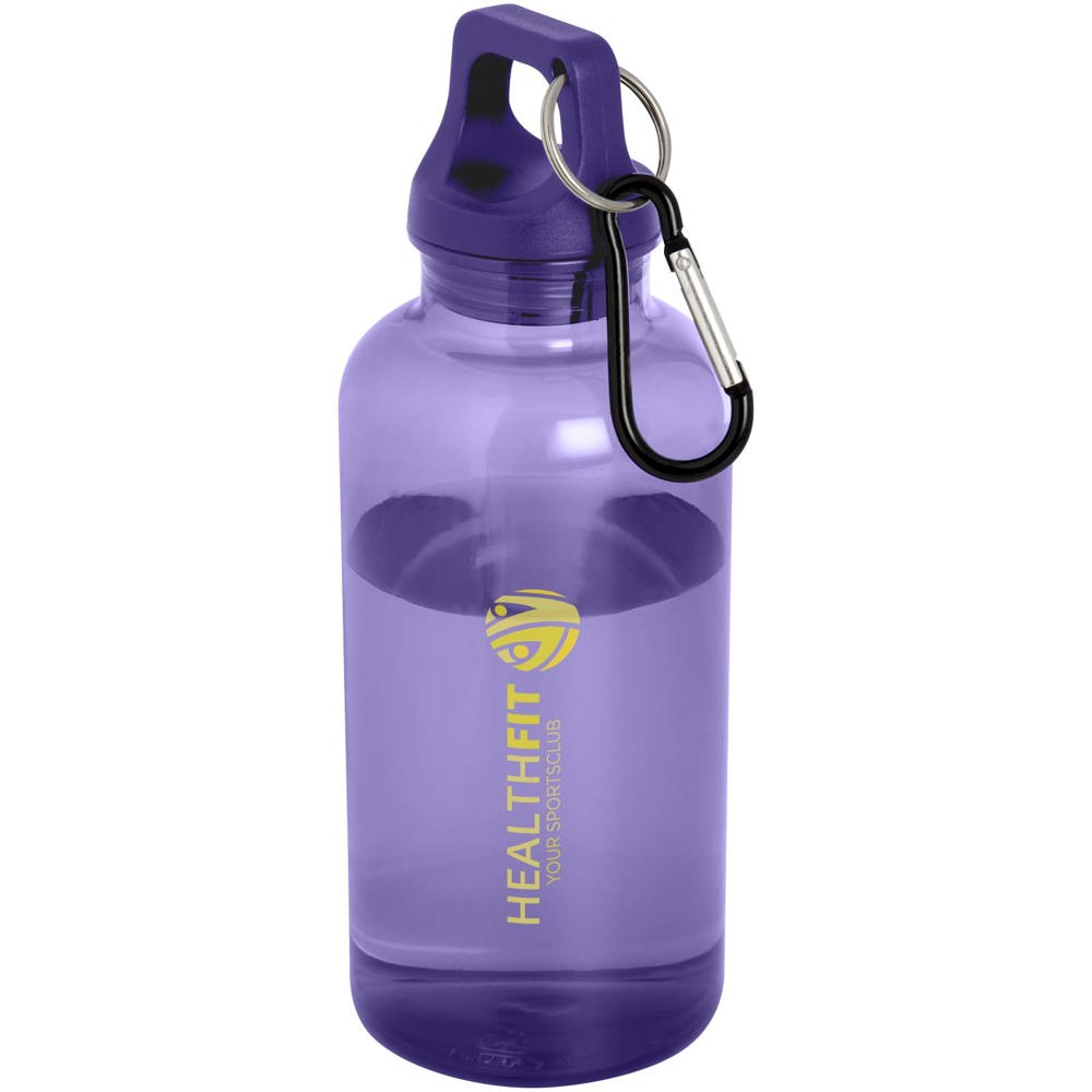 Bouteille d'eau Oregon de 400 ml en plastique recyclé avec mousqueton Violet crépuscule