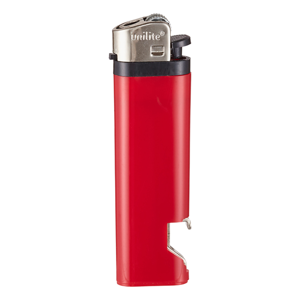Feuerzeug mit Flaschenöffner Reibrad rot
