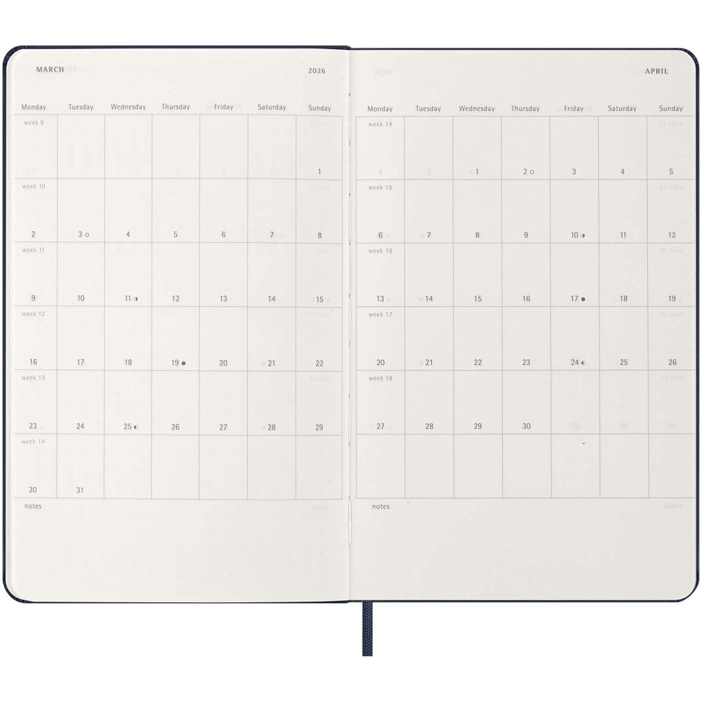 Agenda L quotidien 12 mois Moleskine à couverture rigide Bleu saphir