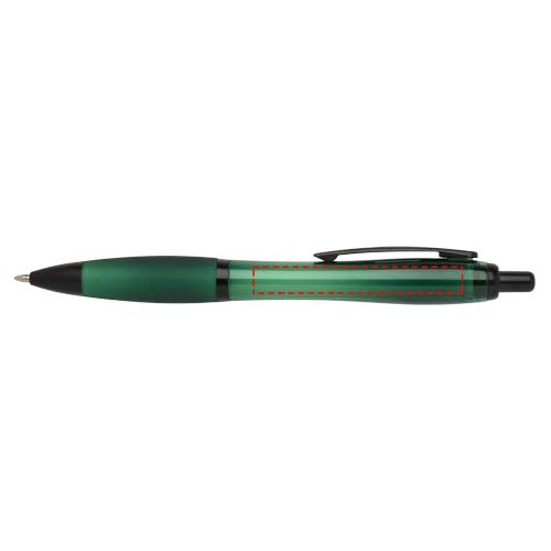Stylo bille Nash en plastique recyclé avec garnitures noires (encre noire) vert