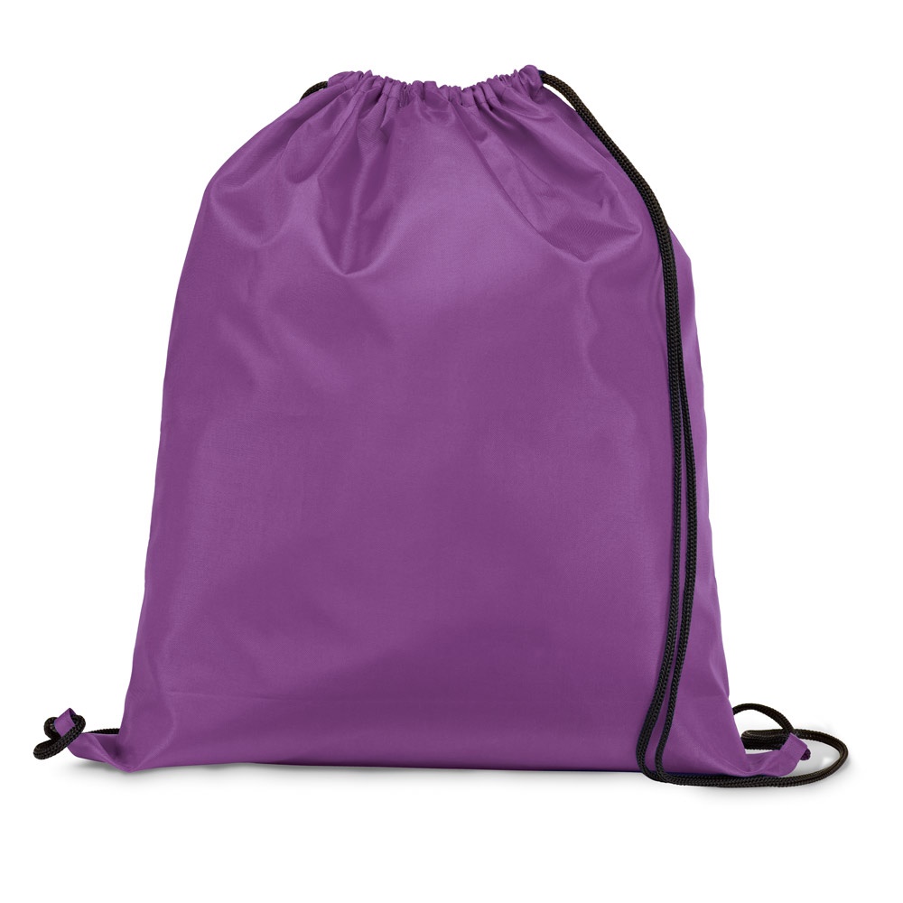 CARNABY Sac à dos 210D avec cordons de serrage noirs pourpre