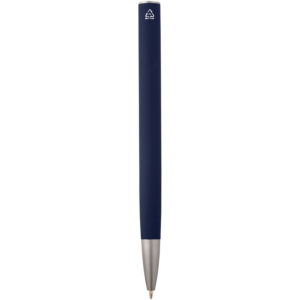 Ziguur Kugelschreiber aus recyceltem Aluminium (schwarze Mine) navy