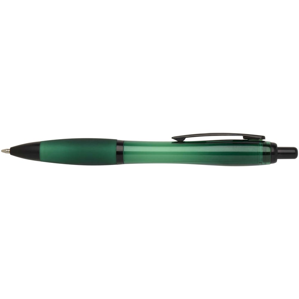 Stylo bille Nash en plastique recyclé avec garnitures noires (encre noire) vert