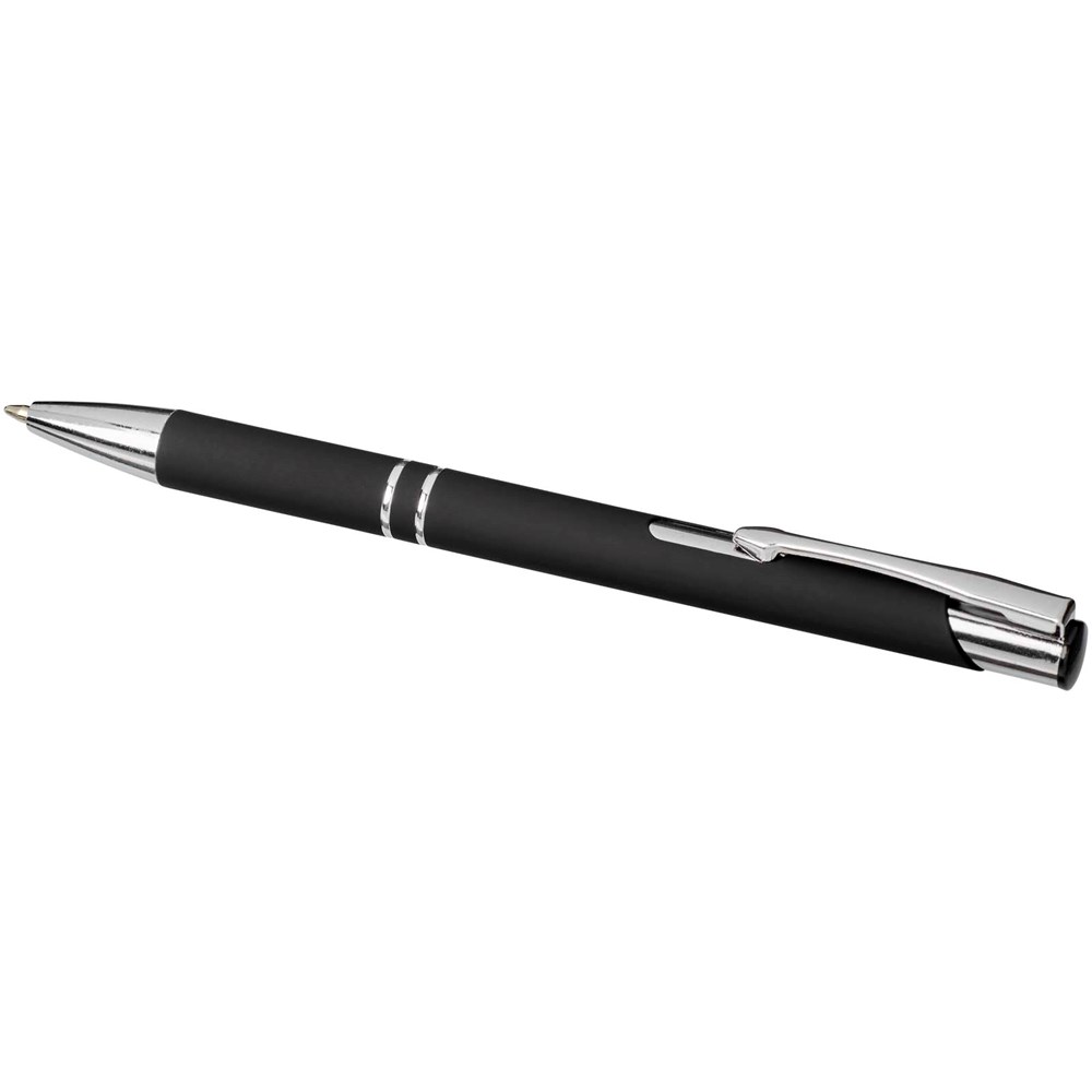 Stylo bille rétractable doux au toucher Moneta (encre noire) noir