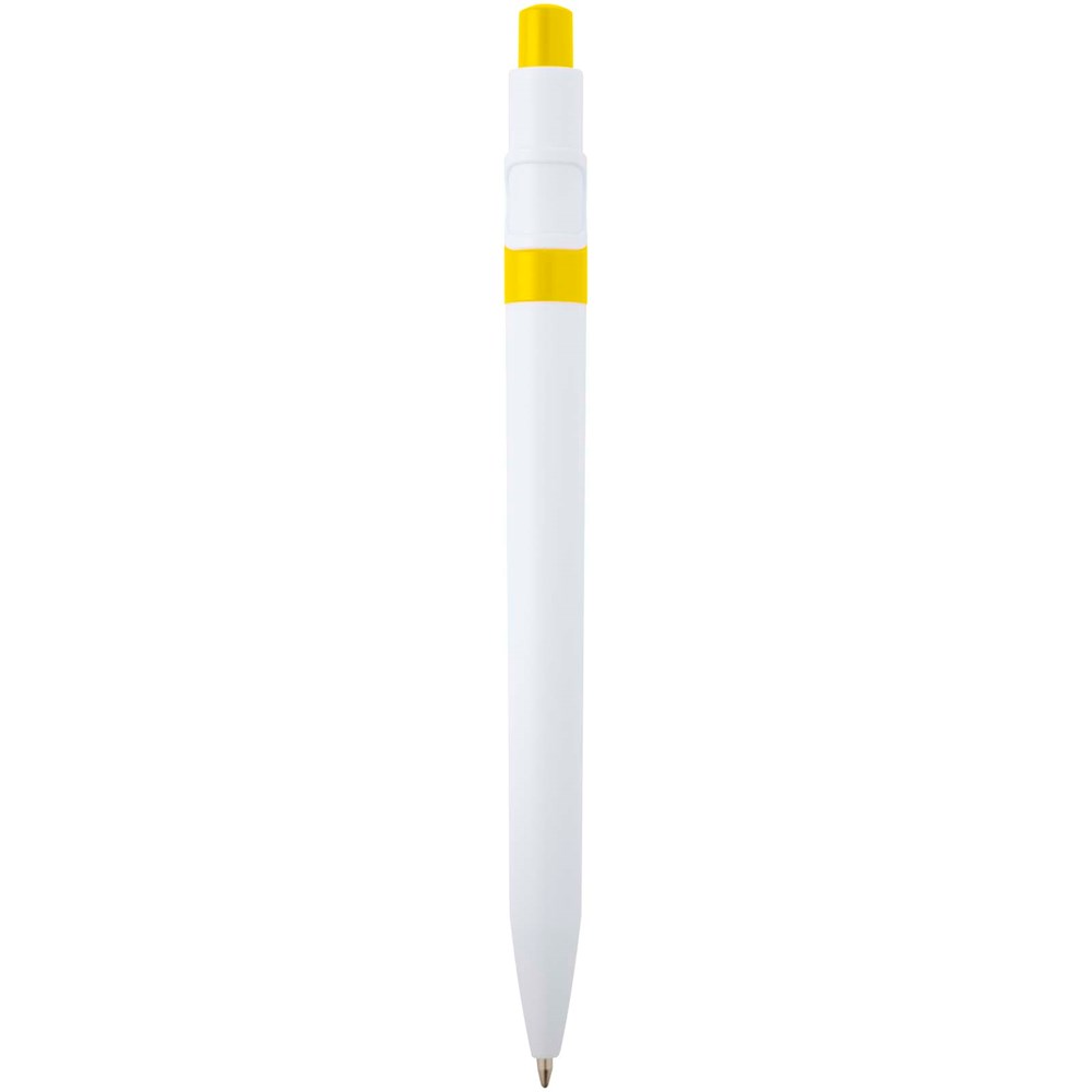 Stylo bille Unica en plastique recyclé (encre bleue) jaune