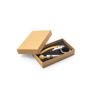 SAVORY Set à vin en bambou et acier inoxydable