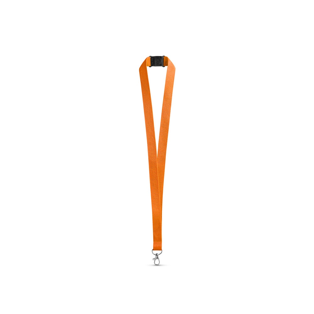 LEEDS Lanyard en polyester avec fermoir de sécurité orange