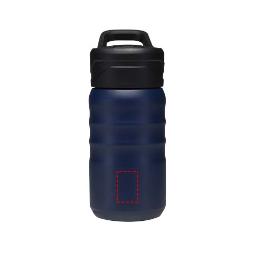 Gourde de sport Knox 350 ml en acier inoxydable à double paroi recyclé RCS avec paille rabattable Marine