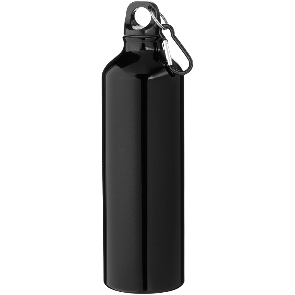 Bouteille d'eau Oregon de 770 ml en aluminium recyclé certifié RCS avec mousqueton Noir