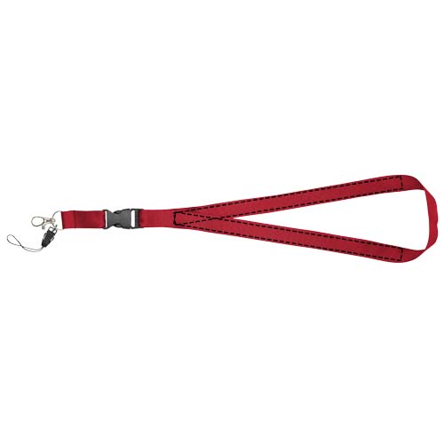 Tour de cou avec boucle amovible, porte-téléphone Sagan Rouge