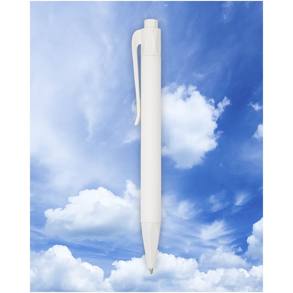Stylo bille Terra en plastique de maïs (encre bleue) Blanc