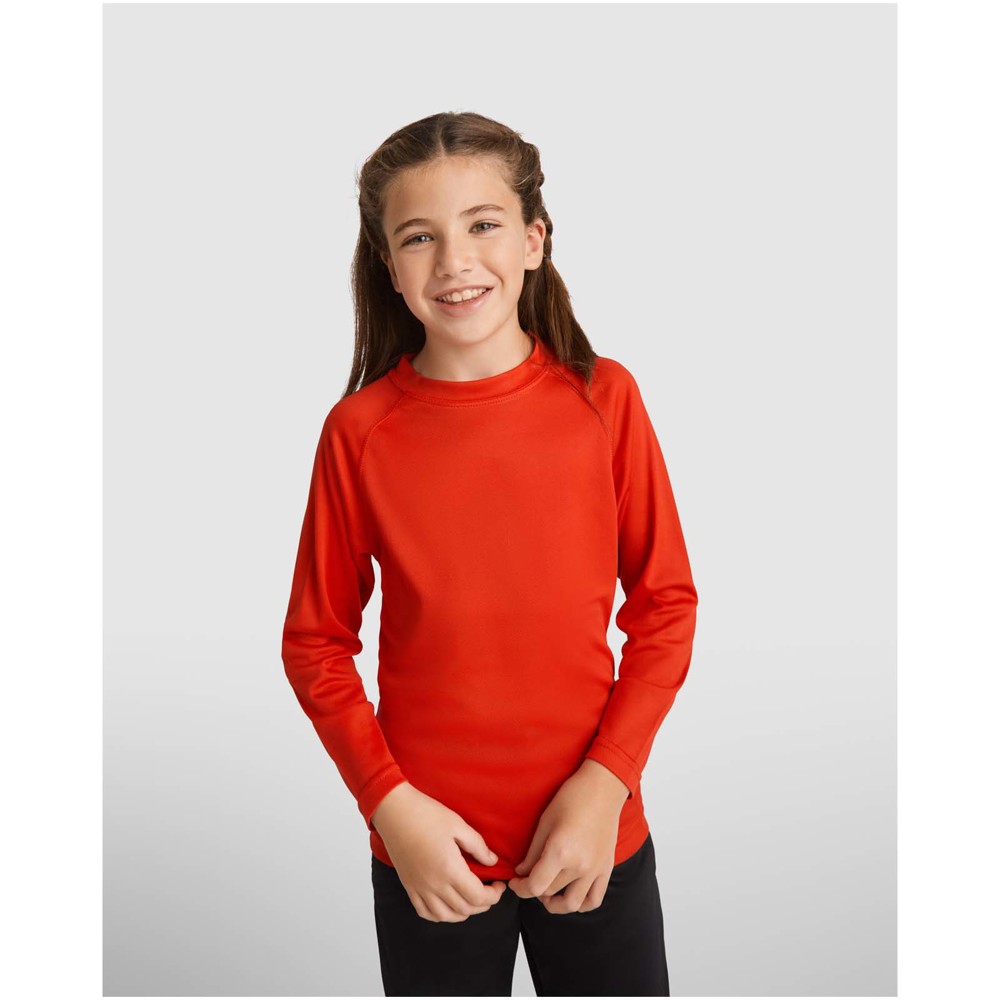 Montecarlo 150 g/m² Langarm-Sport-Shirt für Kinder fluorgelb
