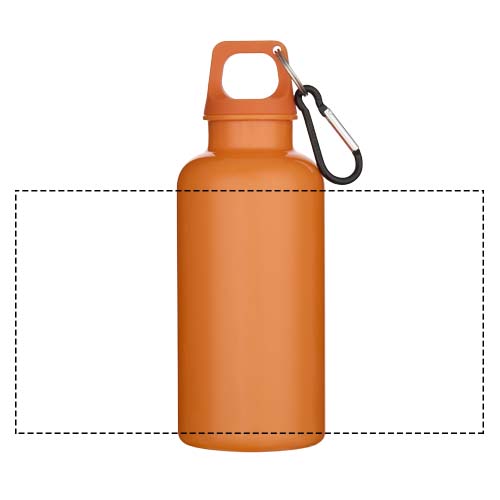 Bouteille d’eau Oregon de 400 ml en plastique recyclé uni certifié RCS avec mousqueton Orange