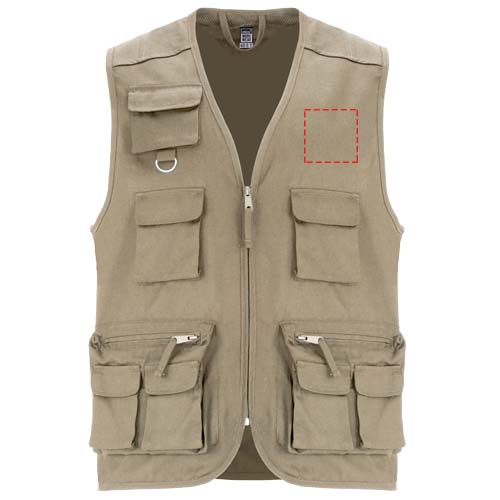 Venera Arbeitsweste mit V-Ausschnitt und mehreren Taschen, 200 g/m2 dunkelsand