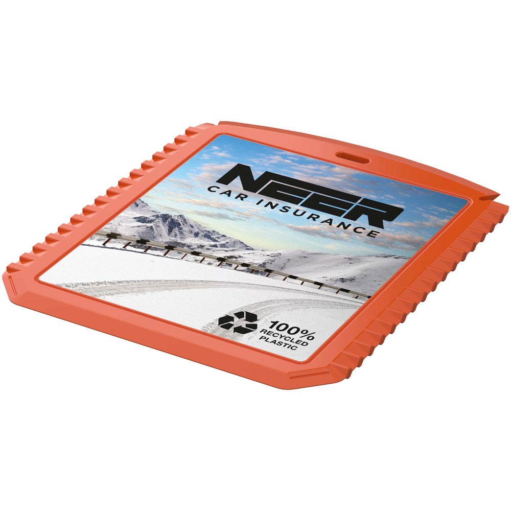 Grattoir à glace Thrym rectangulaire et en plastique recyclé Orange