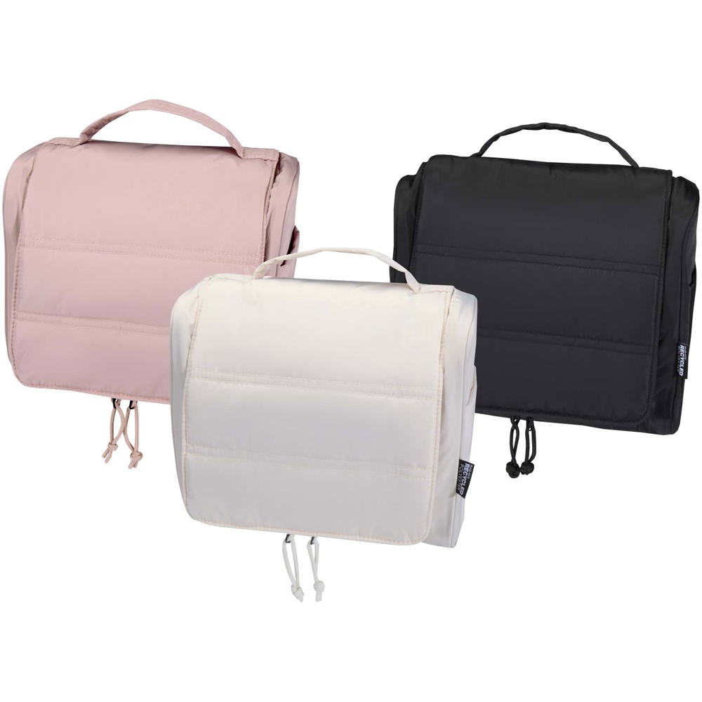 Trousse de toilette à suspendre Puffer recyclée et certifiée GRS de 8 L noir