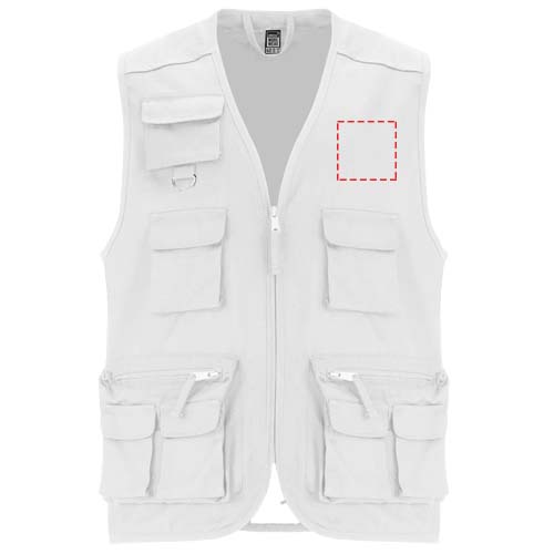 Venera Arbeitsweste mit V-Ausschnitt und mehreren Taschen, 200 g/m2 weiss