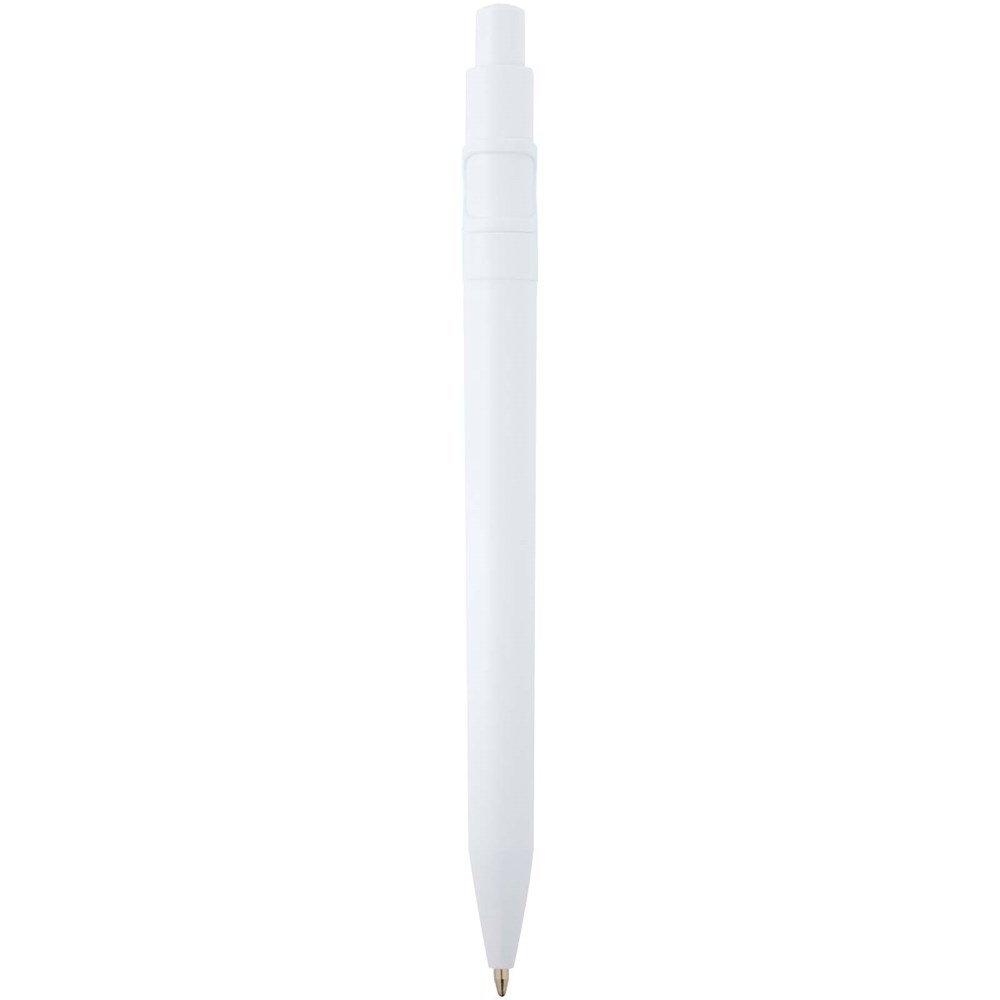 Stylo bille Unica en plastique recyclé (encre bleue) blanc