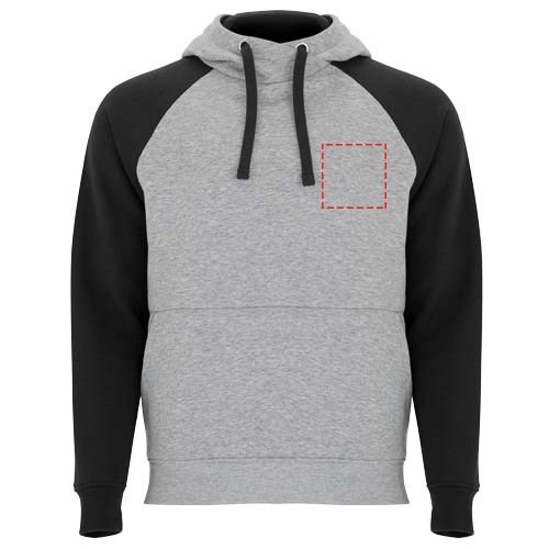 Badet zweifarbiger Kapuzenpullover Unisex heather grau, schwarz