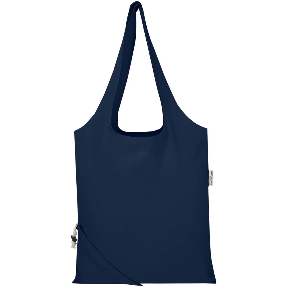 Madras Blend 140 g/m², GRS-zertifizierte, faltbare Baumwoll Tragetasche, 7 l navy