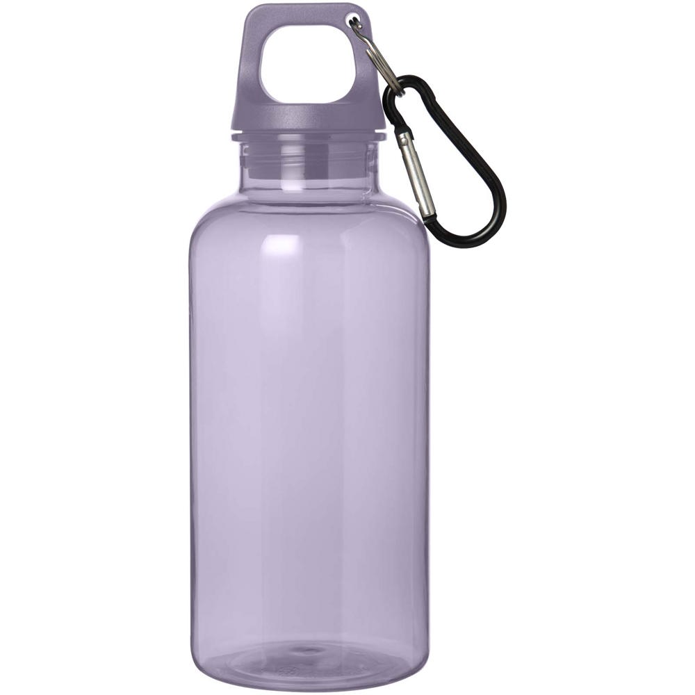 Bouteille d'eau Oregon de 400 ml en plastique recyclé avec mousqueton Lilas
