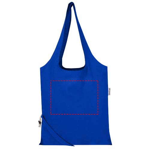 Madras Blend 140 g/m², GRS-zertifizierte, faltbare Baumwoll Tragetasche, 7 l royalblau