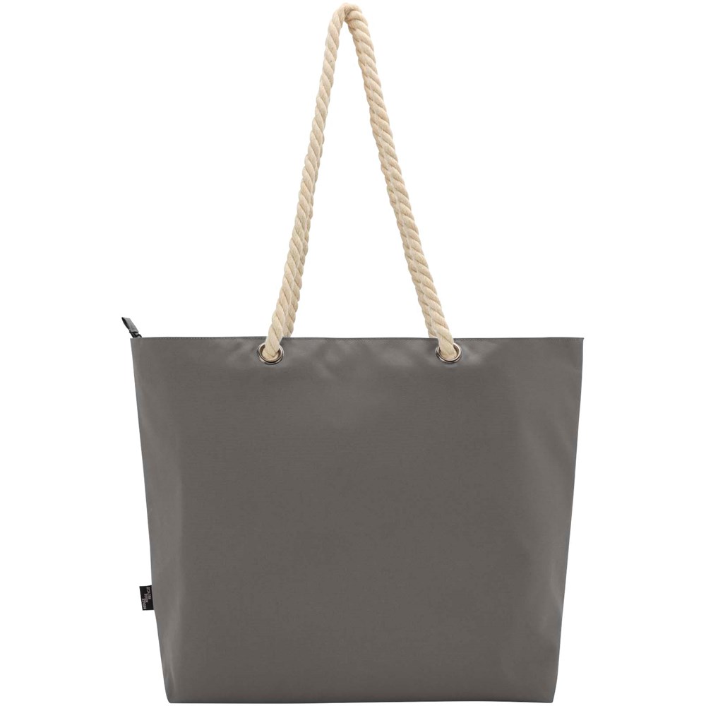 Panama Strandkühltasche mit Kordelgriffen aus recyceltem GRS-Material, 23L grau