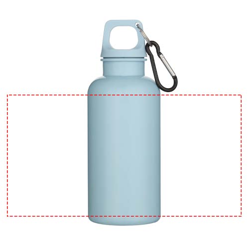 Bouteille d’eau Oregon de 400 ml en plastique recyclé uni certifié RCS avec mousqueton Bleu nuage