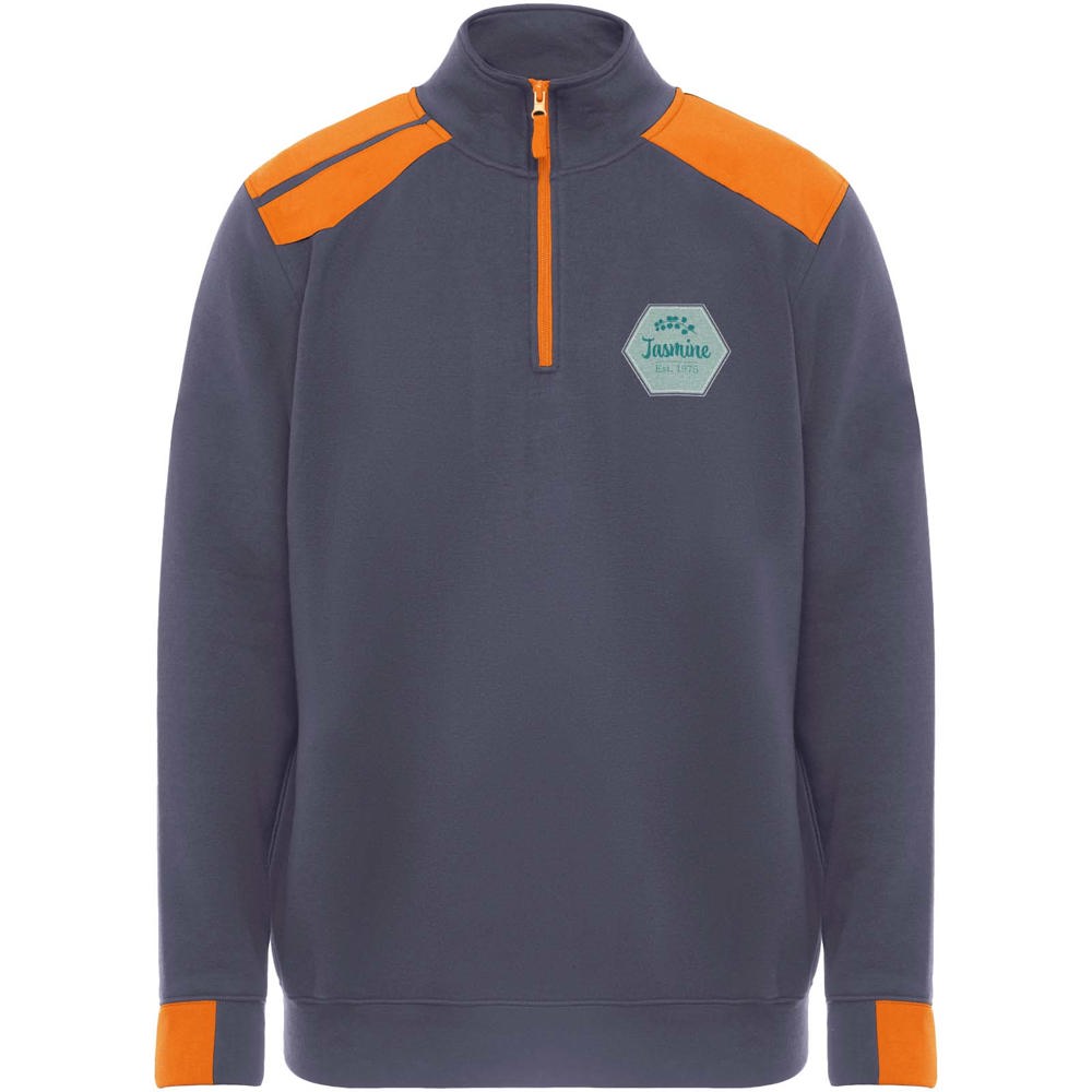 Maverick Pullover für Herren mit halbem Reissverschluss, 280 g/m2 blei, orange