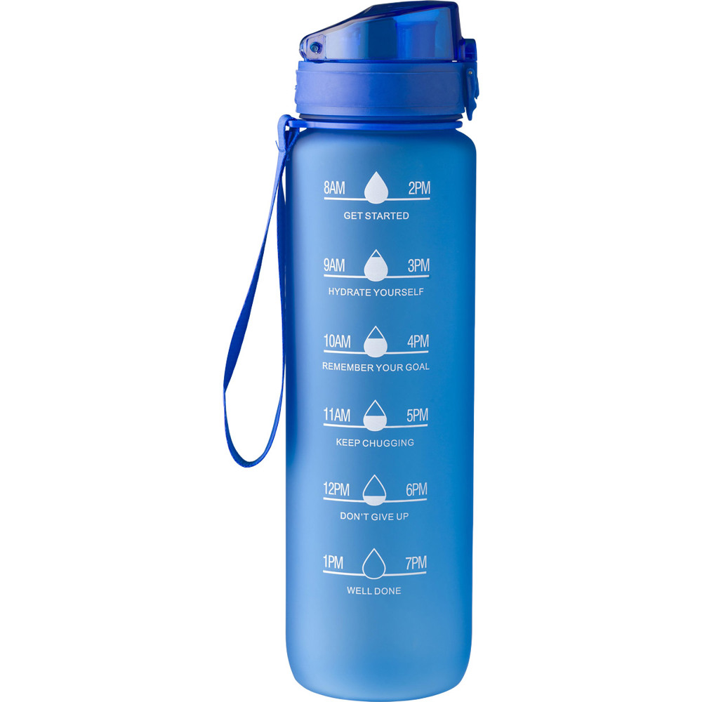 Trinkflasche mit Handgelenkband 1000 ml blau