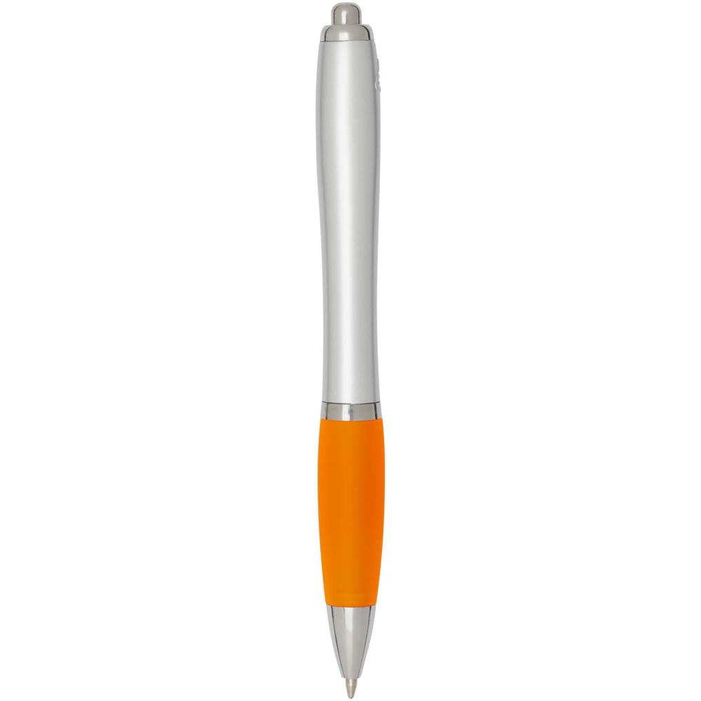Nash RCS Kugelschreiber aus recyceltem Kunststoff mit silbernem Schaft und farbigem Griff (schwarze Tinte) Orange