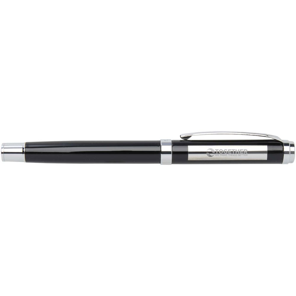 Ensemble carnet à couverture rigide A5 et stylo roller Legato Elegance Noir, Noir