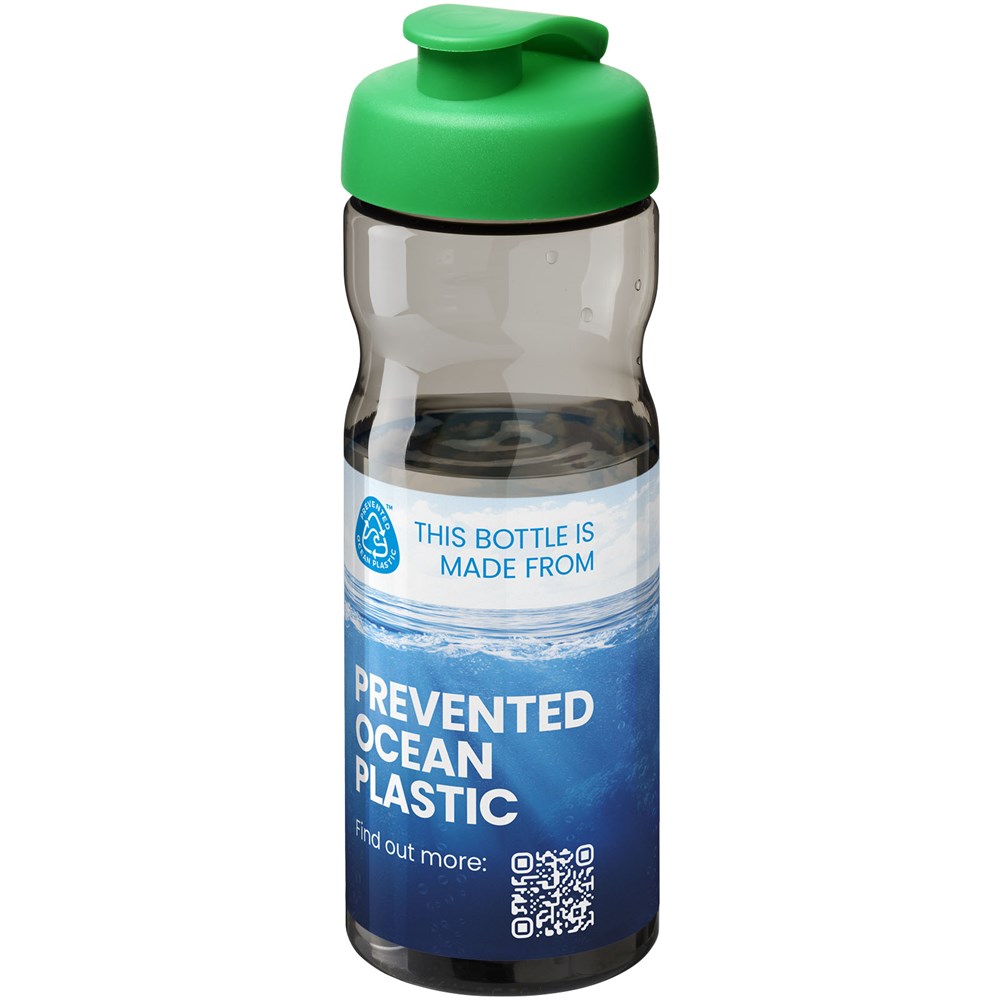H2O Active® Eco Base 650 ml Sportflasche mit Klappdeckel hellgrün, kohle