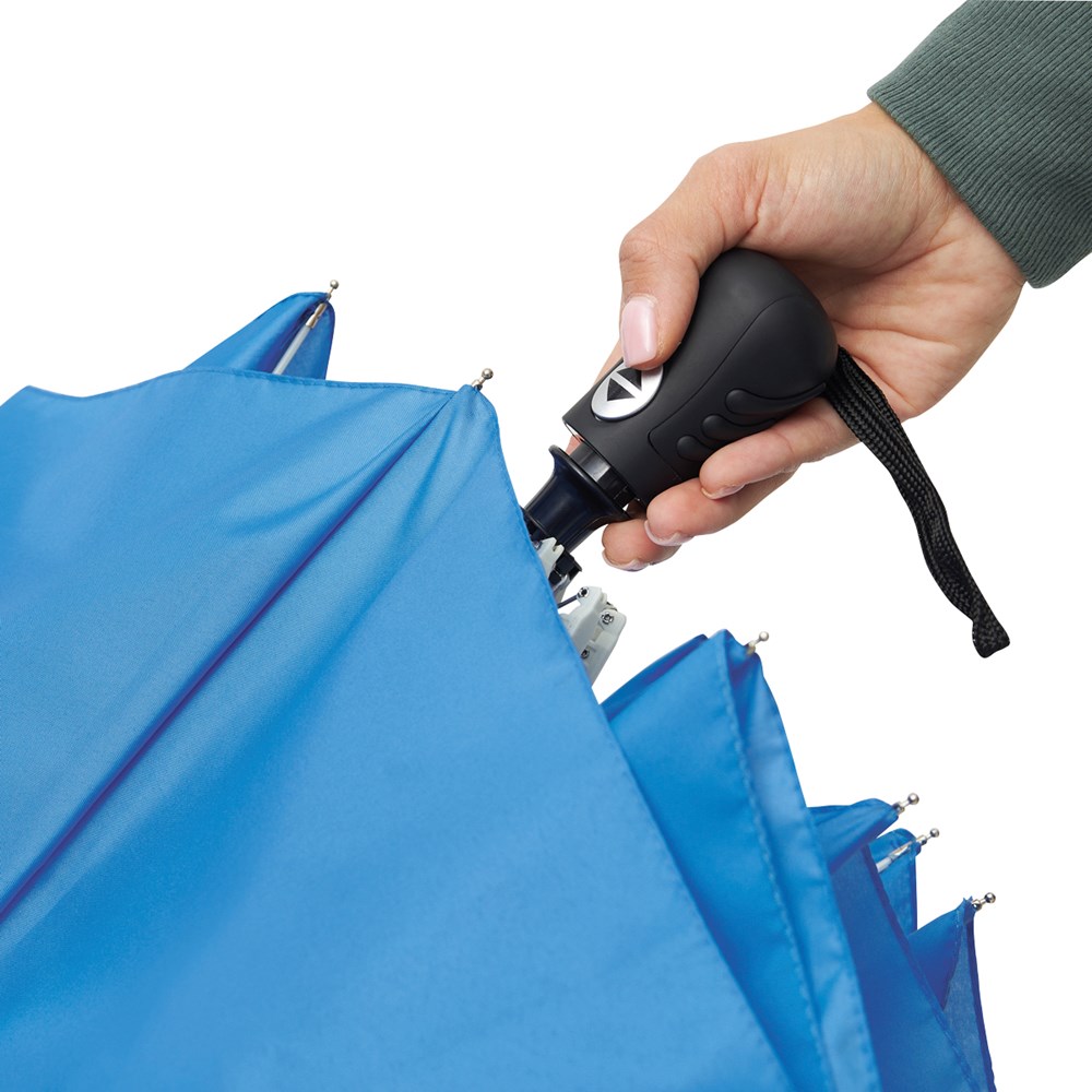 Taschenschirm Arizona mit Logo - praktisch, funktional und stilvoll. Ideal als Werbeartikel für Regentage. hellblau