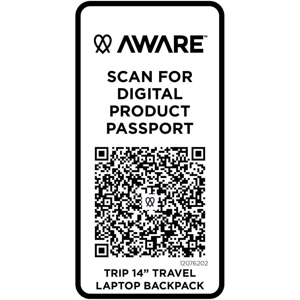 Sac à dos de voyage pour ordinateur portable Trip 14” Aware™ de 9 L en matériaux recyclés Blanc cassé