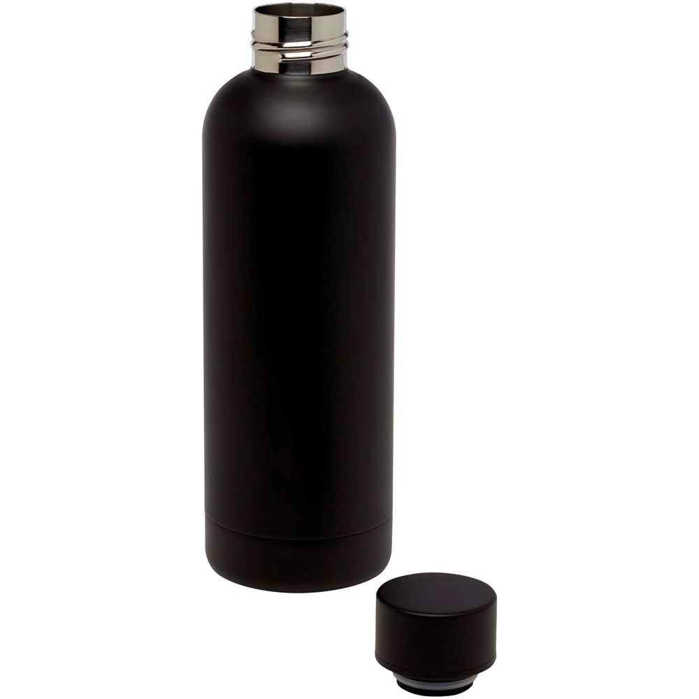 Bouteille isotherme avec isolation par le vide Spring 500 ml en cuivre inoxydable recyclé certifié RCS Noir
