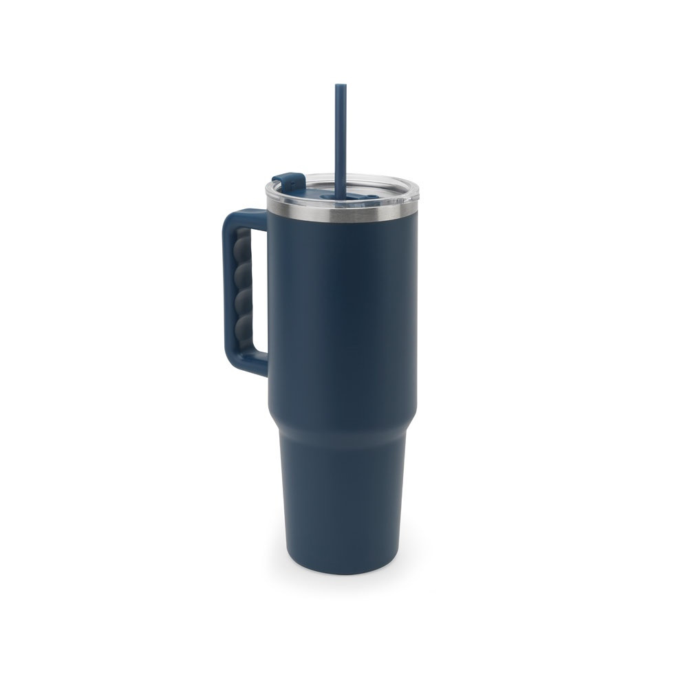JOYNER XL. Grosser Reisebecher aus Edelstahl (91 % recycelt) mit vakuumisolierter Doppelwand und mat