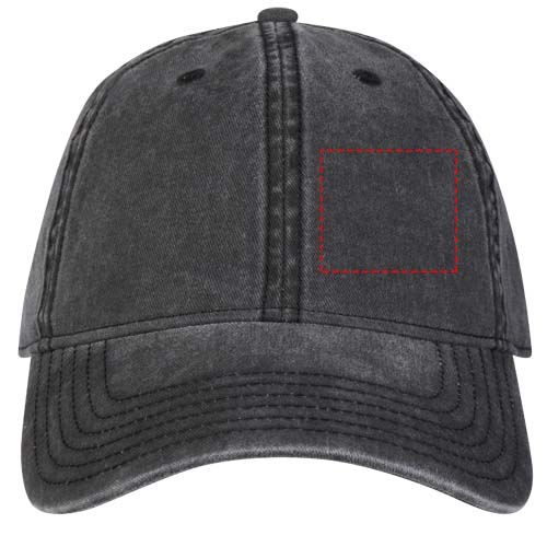 Grafton Kappe mit 6 Segmenten washed schwarz