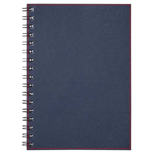 Desk-Mate® A6 farbiges Notizbuch mit Spiralbindung dunkelblau