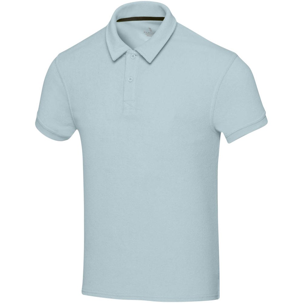 Polo Akoya unisexe en tissu éponge recyclé Cloud Blue