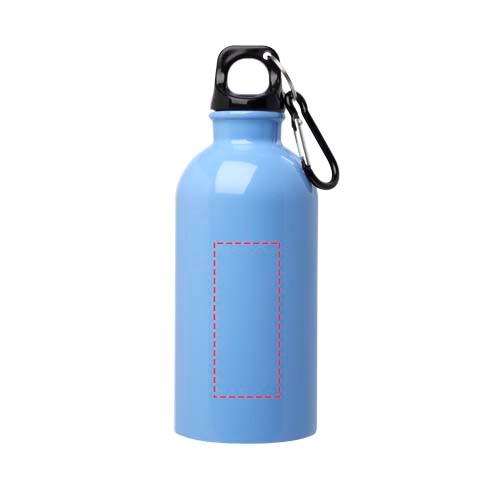 Bouteille d'eau Oregon de 400 ml simple paroi en acier recyclé certifié RCS avec mousqueton Cloud Blue