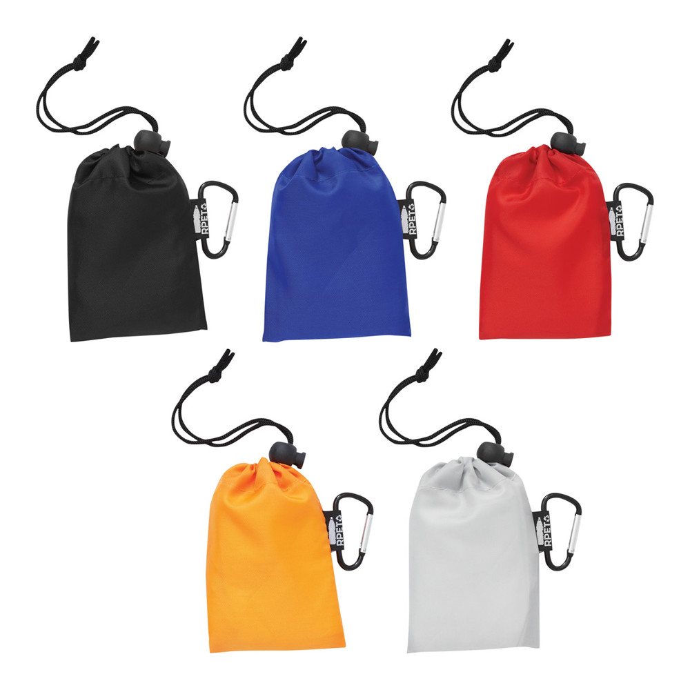 Poncho de pluie blanc-transparent Mousqueton orange