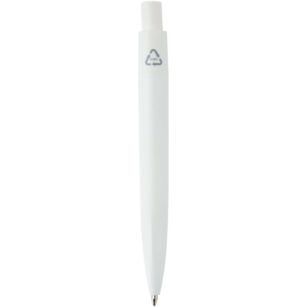 Mini-stylo à bille Ramin en plastique recyclé (encre bleue) blanc