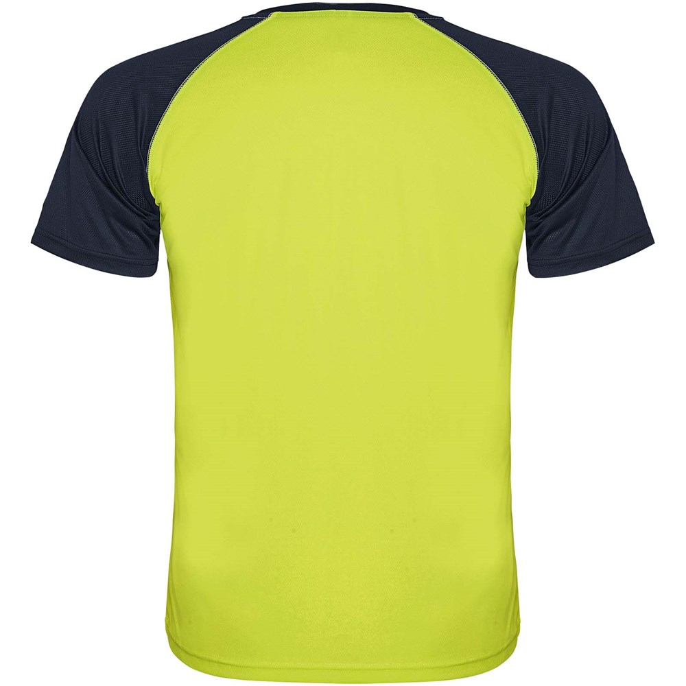 Indianapolis T-Shirt Unisex aus recyceltem Material Fluor Yellow, Navy Blue