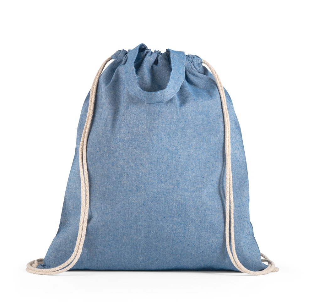 RISSANI Tragetasche/Turnbeutel (2in1) aus recycelter Baumwolle (70%) und polyester (30% rPET) (140 g/m²) Blau