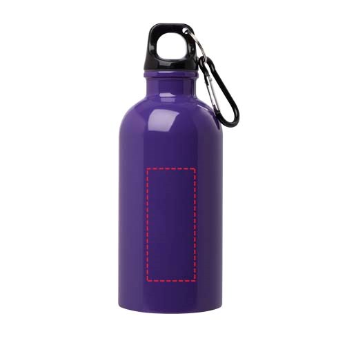 Bouteille d'eau Oregon de 400 ml simple paroi en acier recyclé certifié RCS avec mousqueton Violet