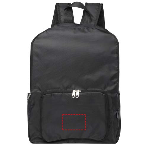 EcoFold faltbarer RPET Rucksack 15 L Schwarz