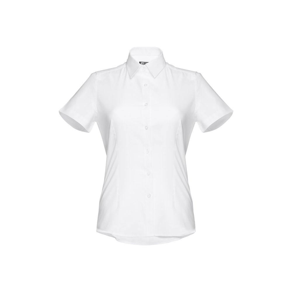THC LONDON WOMEN WH. Kurzärmeliges Oxford-Hemd für Damen. Weisse Farbe