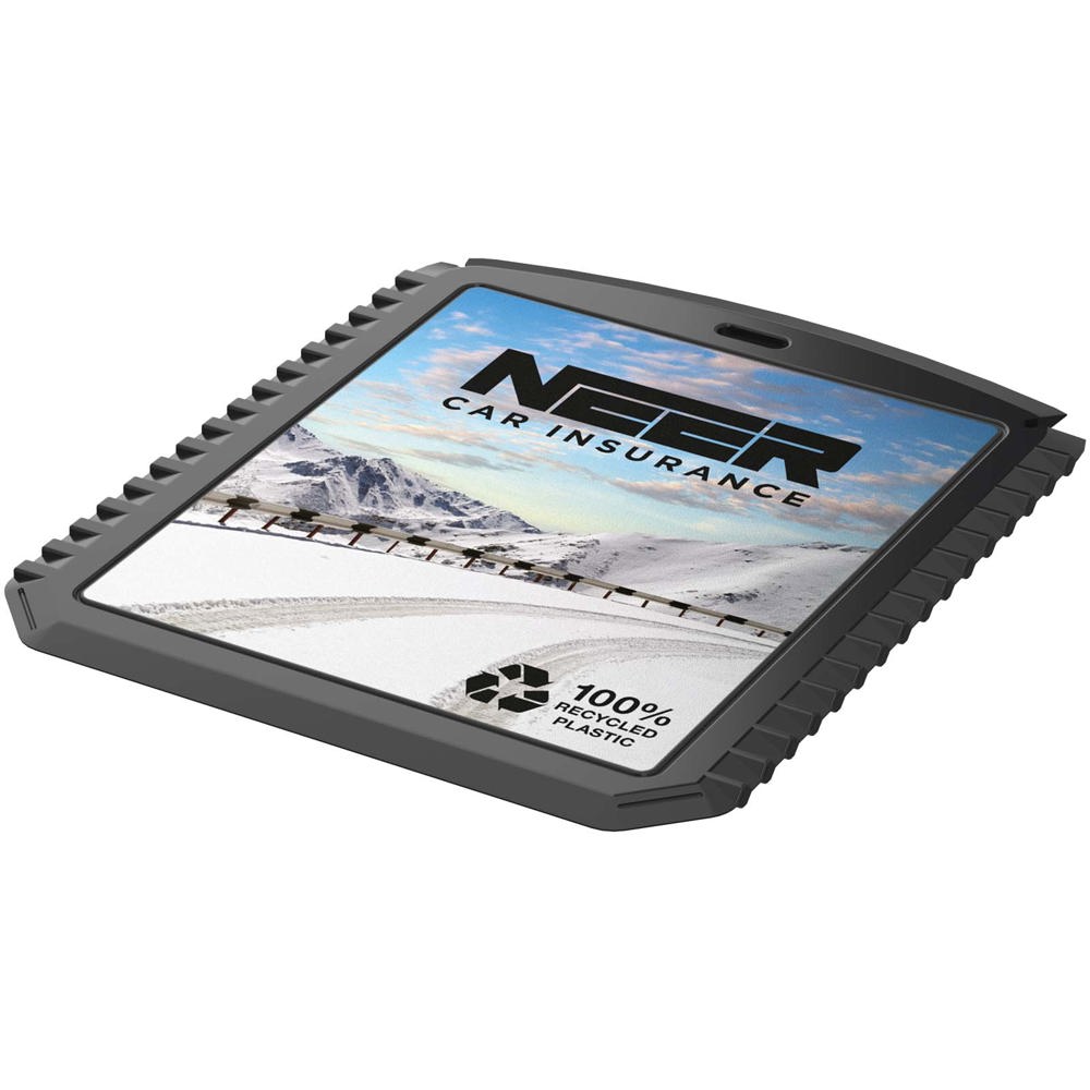 Grattoir à glace Thrym rectangulaire et en plastique recyclé Noir